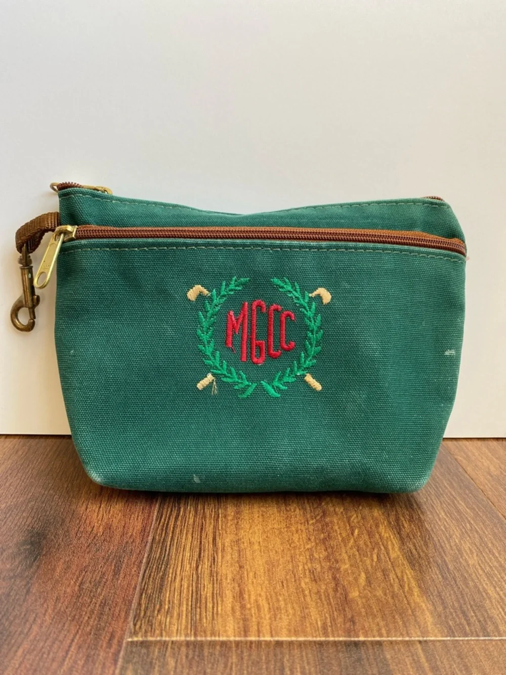 Manufacturers Golf Country Club Waxed Canvas Zippered Mini Field Bag 90s Preppy